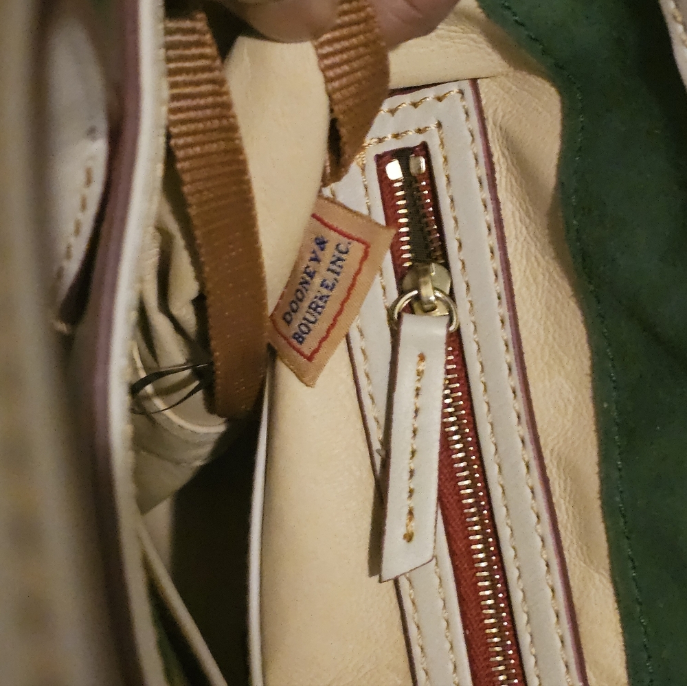 Dooney & Bourke Florentine Leather Cream Satchel with Gold Accents NWOT - Picture 13 of 14